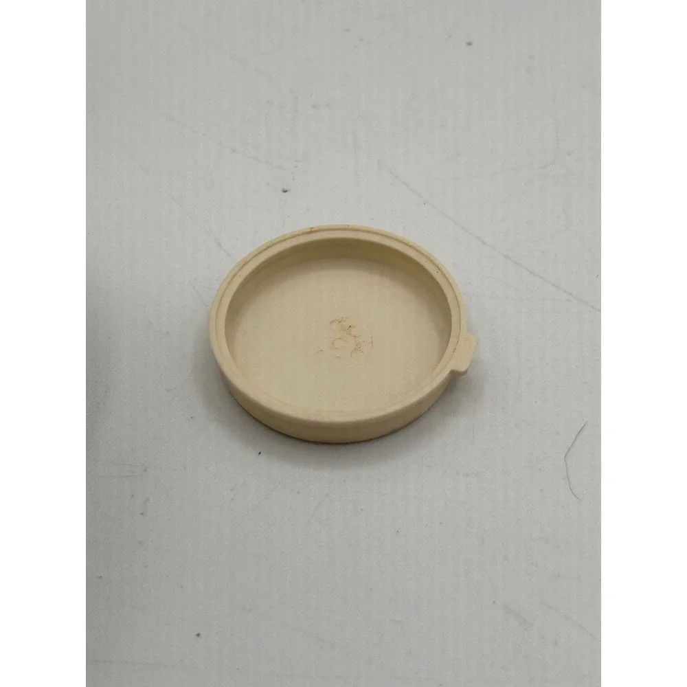 Wheatonware Custard Glass Salt & Pepper‎ Shakers With Lids Gold Trim